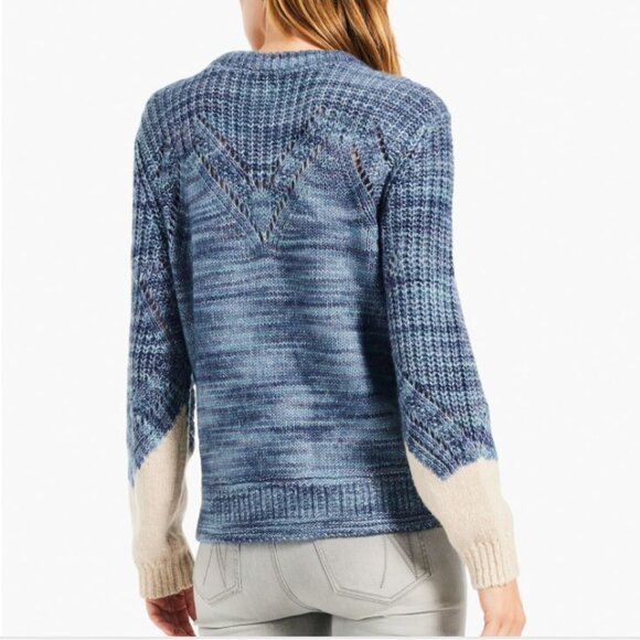NWT Nic+Zoe Winter Warmth Pullover Space dye yarn Blue Sweater Size S - Picture 5 of 13